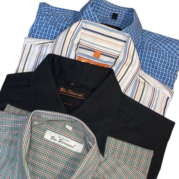 Bundle of 4 Ben Sherman Mens Original Stretch Button Up Shirt Multicolor Medium - Picture 2 of 7